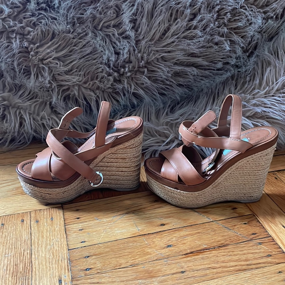 Prada wedges - size 6 - tan